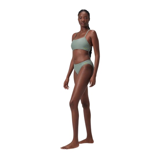 Speedo Dames Logo Hoge Been Bikini Onderbroek (Groen) - Image 5