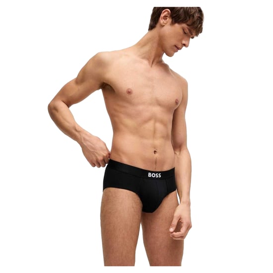 Boss Katoenen herenslip met logo (set van 3) (Zwart) - Image 1