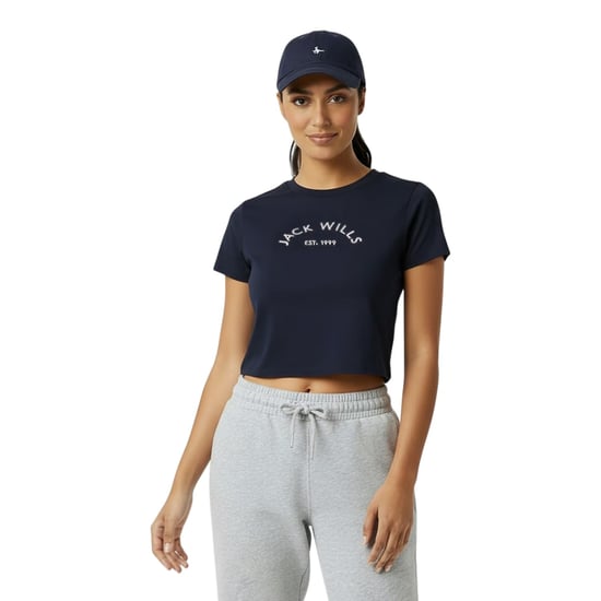 Jack Wills Dames/Dames 1 Katoenen Broek T-Shirt (Marine) - Image 3