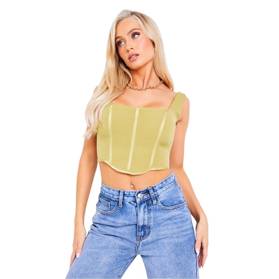 Missy Empire Dames/Dames Korset Top (Kaki Groen) - Image 1