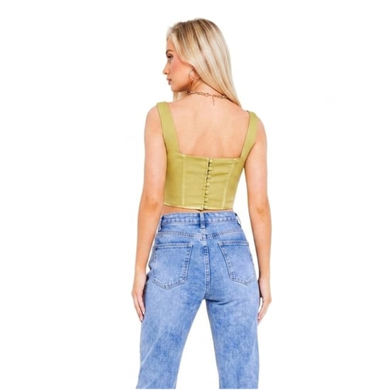 Missy Empire Dames/Dames Korset Top (Kaki Groen) - Image 2