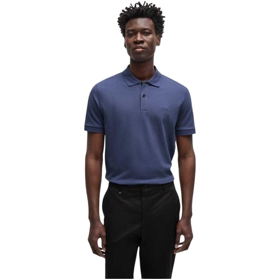 Boss Heren Pallas Katoenen Regular Polo Shirt (Marineblauw) - Image 3