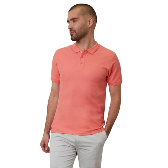 Threadbare Heren Malbork Korte Mouw Polo Shirt (Koraal) - Image 1