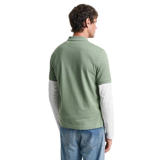 Gant Effen herenpoloshirt met normale pasvorm (Groen) - Image 2