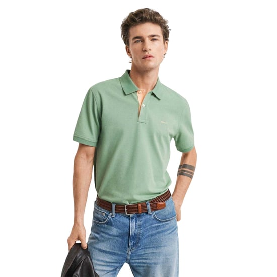 Gant Heren Pique Poloshirt met korte mouwen (Groen) - Image 1