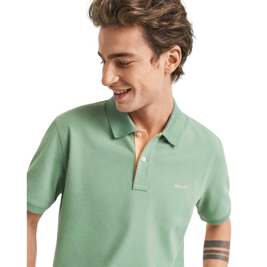 Gant Heren Pique Poloshirt met korte mouwen (Groen) - Image 3