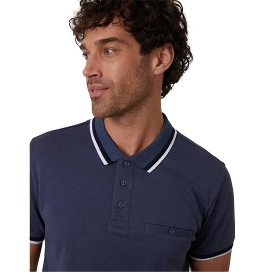 Threadbare Interlock Jet-poloshirt met zakken voor dames (Blauw) - Image 4
