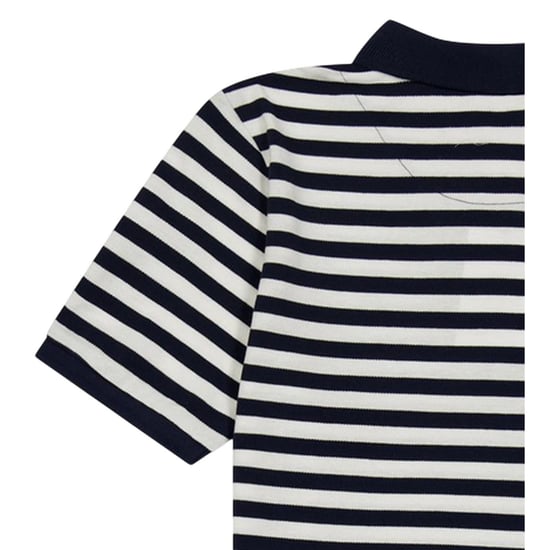 Farah Gestreepte, in het garen geverfde poloshirt voor kinderen (Zwart) - Image 4