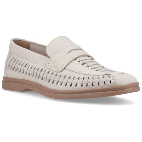 Hush Puppies Bowie Leder Heren Taupe Slim Fit Instappers - Image 1