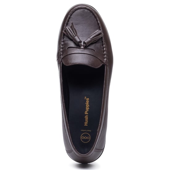 Hush Puppies Connie Leren Dames Chocolade Instappers - Image 5