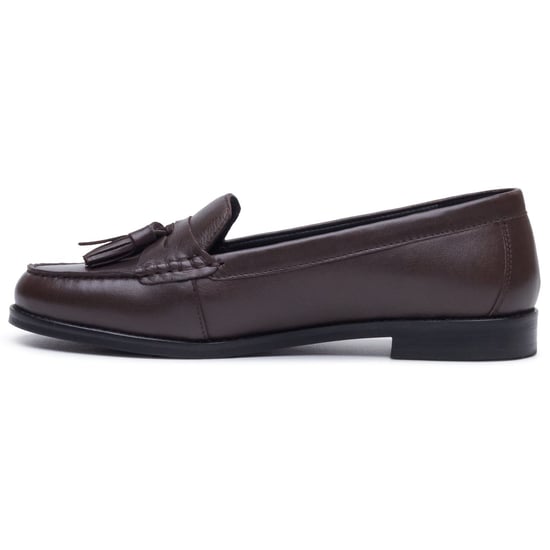 Hush Puppies Connie Leren Dames Chocolade Instappers - Image 6