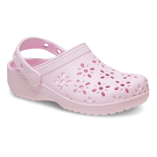 Crocs Classic Bloemige Uitsnede EVA Kinder Roze Melk Klompen - Image 1