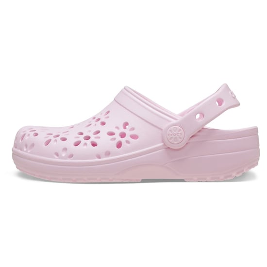 Crocs Classic Bloemige Uitsnede EVA Kinder Roze Melk Klompen - Image 6