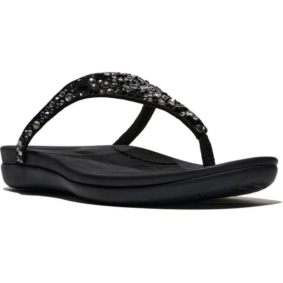 Fitflop Solay Mixed-Crystal Textiel Dames Zwarte Sandalen - Image 1