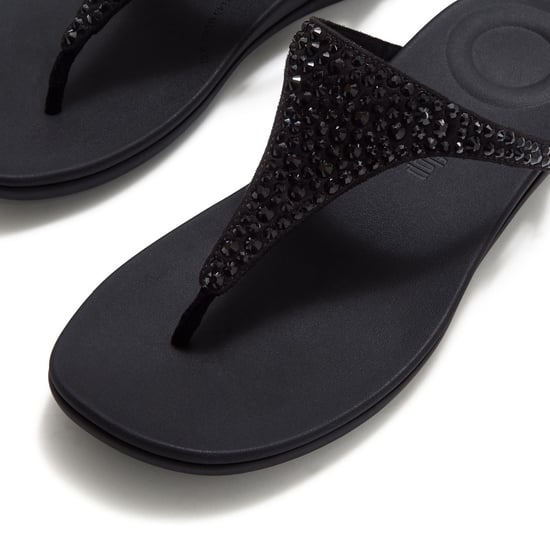 Fitflop Solay Mixed-Crystal Textiel Dames Zwarte Sandalen - Image 5