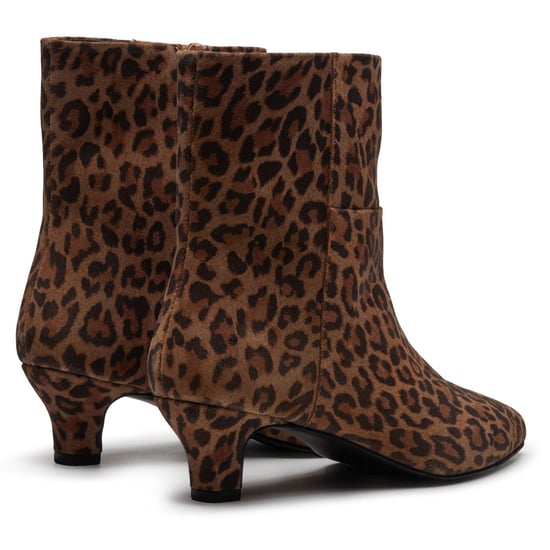 Hush Puppies Nahla Hakken Leren Dames Luipaard Enkelboots - Image 2
