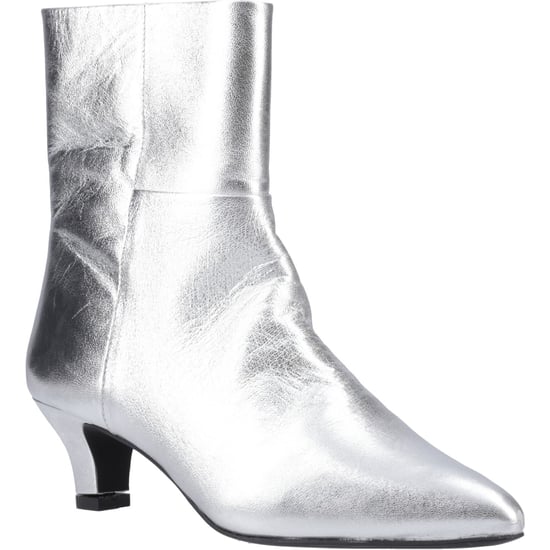 Hush Puppies Nahla Hakleren Dames Zilveren Enkellaarzen - Image 1