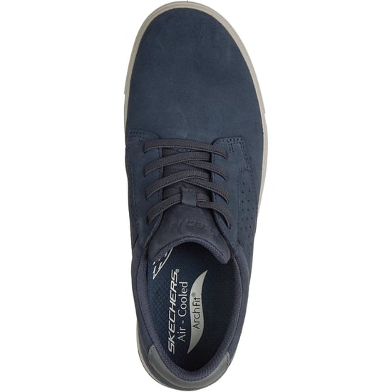 Skechers Arch Fit Solano 2.0 Rey Leren Heren Navy Suède Veterschoenen - Image 3