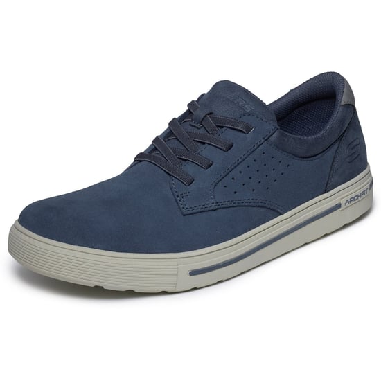 Skechers Arch Fit Solano 2.0 Rey Leren Heren Navy Suède Veterschoenen - Image 5