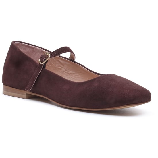 Hush Puppies Pasha Suède Dames Chocolade Ballerina's - Image 1