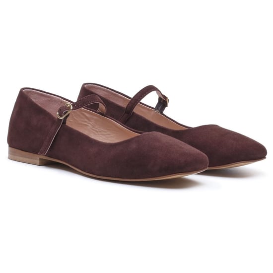 Hush Puppies Pasha Suède Dames Chocolade Ballerina's - Image 3