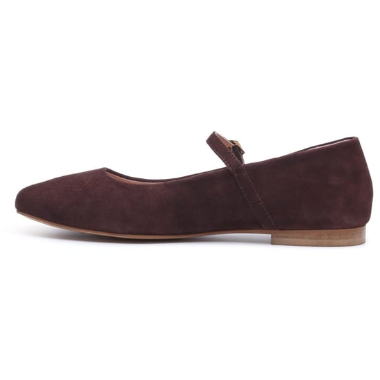 Hush Puppies Pasha Suède Dames Chocolade Ballerina's - Image 6