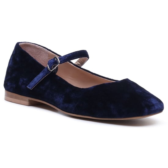 Hush Puppies Pasha Velvet Dames Navy Ballerina's - Image 1