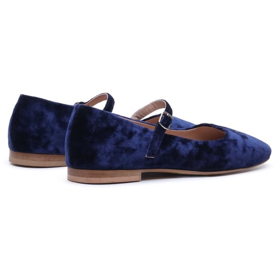Hush Puppies Pasha Velvet Dames Navy Ballerina's - Image 2