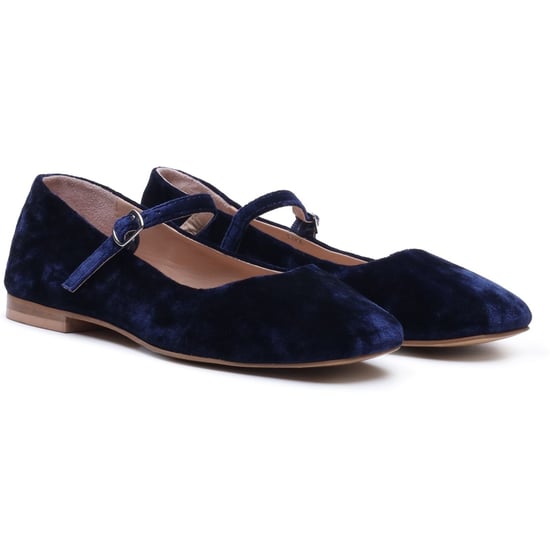 Hush Puppies Pasha Velvet Dames Navy Ballerina's - Image 3