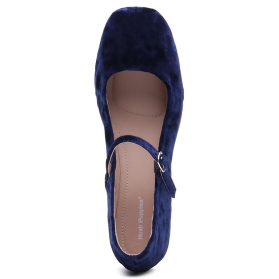 Hush Puppies Pasha Velvet Dames Navy Ballerina's - Image 5