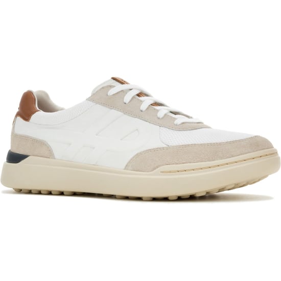 Hush Puppies Wes HP Sneakers Suède Heren Witte Trainers - Image 1