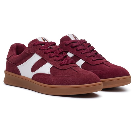 Hush Puppies Maura Suède Dames Bordeaux Sneakers - Image 3