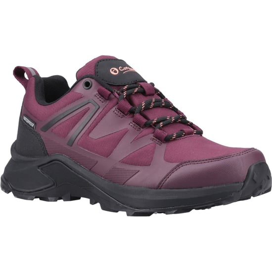 Cotswold Horton Lage Textile Dames Burgundy Wandelschoenen - Image 1