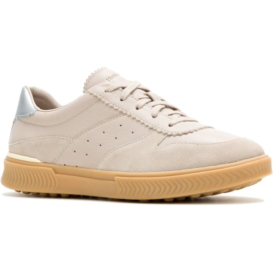 Hush Puppies Mae Leren Dames Taupe Sneakers - Image 1