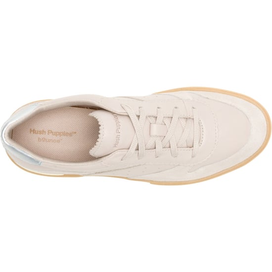 Hush Puppies Mae Leren Dames Taupe Sneakers - Image 4