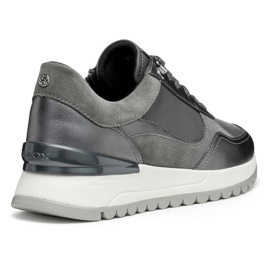 Geox D Desya A Leren Dames Donkergrijze/Gun Sneakers - Image 2