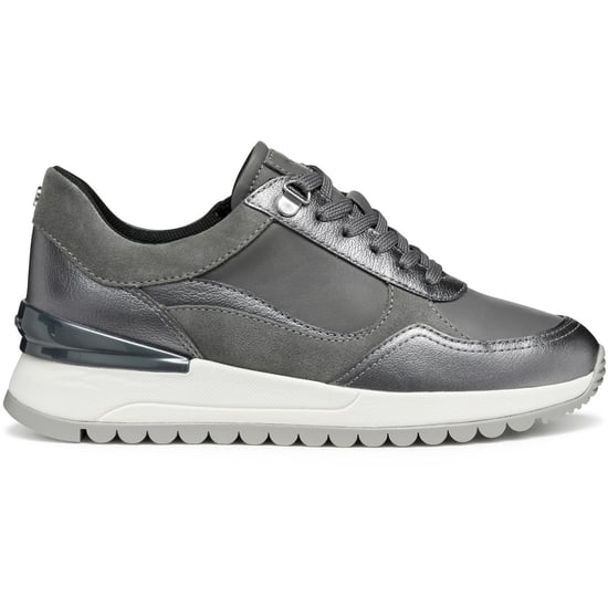 Geox D Desya A Leren Dames Donkergrijze/Gun Sneakers - Image 5