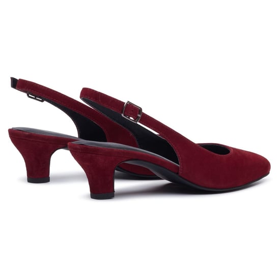 Hush Puppies Nahla Buckle Kitten Heel Dames Bordeaux Puntige Slingback Schoenen - Image 2
