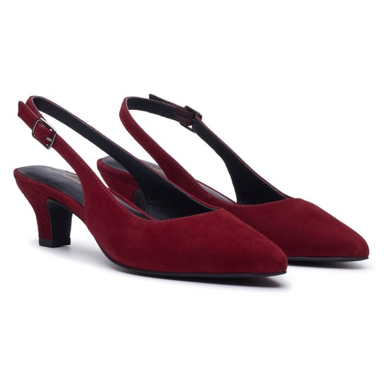 Hush Puppies Nahla Buckle Kitten Heel Dames Bordeaux Puntige Slingback Schoenen - Image 3