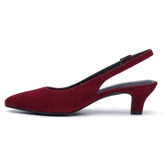 Hush Puppies Nahla Buckle Kitten Heel Dames Bordeaux Puntige Slingback Schoenen - Image 6