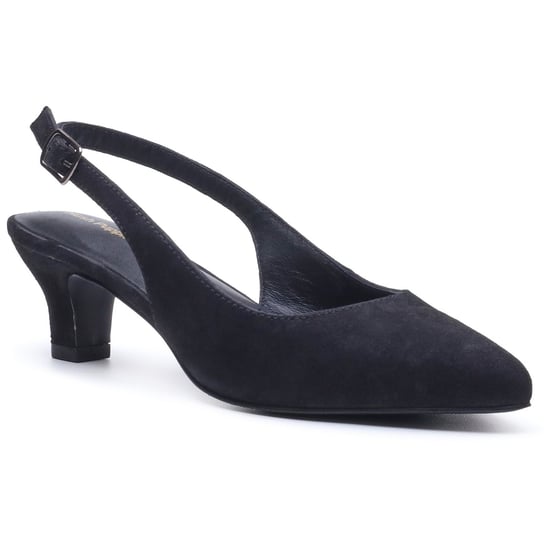 Hush Puppies Nahla Gesp Kitten Heel Dames Zwarte Puntige Slingback Schoenen - Image 1
