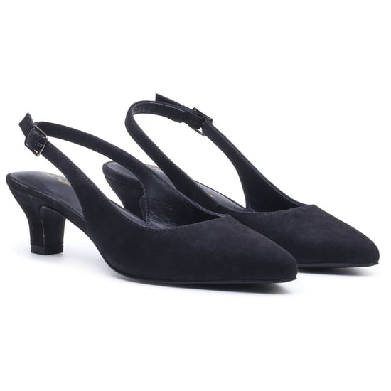 Hush Puppies Nahla Gesp Kitten Heel Dames Zwarte Puntige Slingback Schoenen - Image 3