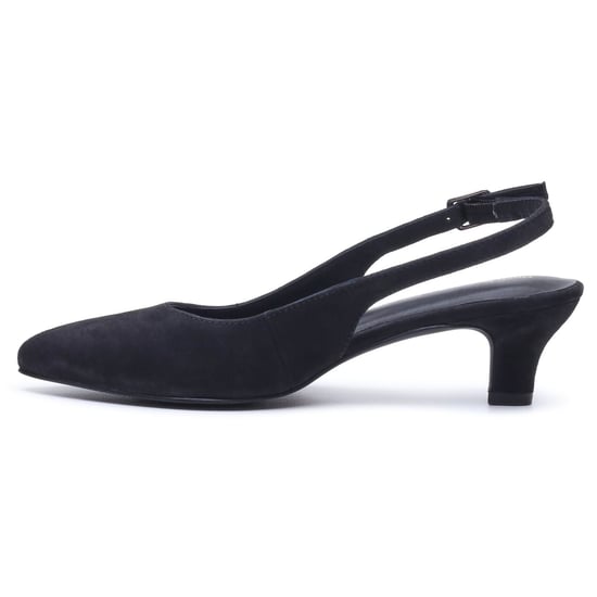 Hush Puppies Nahla Gesp Kitten Heel Dames Zwarte Puntige Slingback Schoenen - Image 6