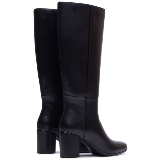 Hush Puppies Oprah Lange Leren Dames Zwarte Hoge Hak Knie Hoge Laarzen - Image 2