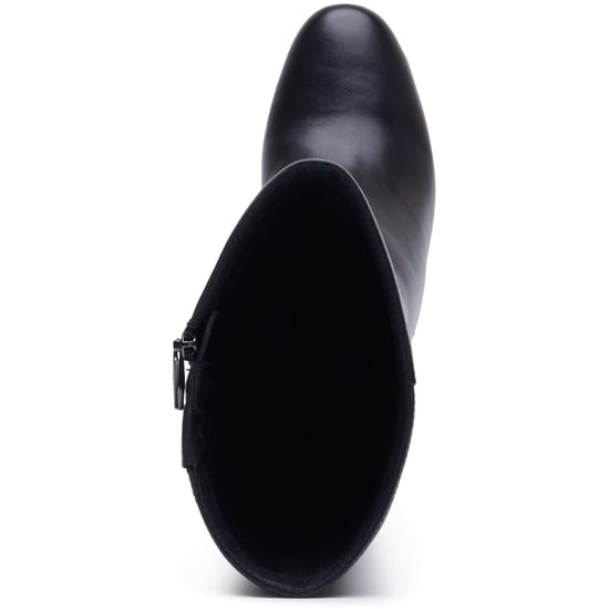 Hush Puppies Oprah Lange Leren Dames Zwarte Hoge Hak Knie Hoge Laarzen - Image 4