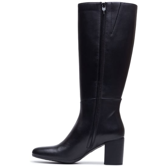 Hush Puppies Oprah Lange Leren Dames Zwarte Hoge Hak Knie Hoge Laarzen - Image 5