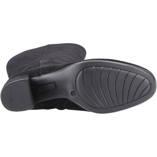 Hush Puppies Oprah Suède Lange Leren Dames Zwarte Hak Kniehoog Boots - Image 3