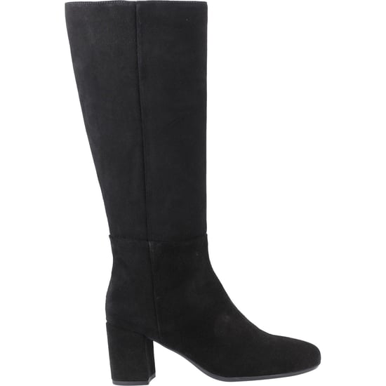 Hush Puppies Oprah Suède Lange Leren Dames Zwarte Hak Kniehoog Boots - Image 5