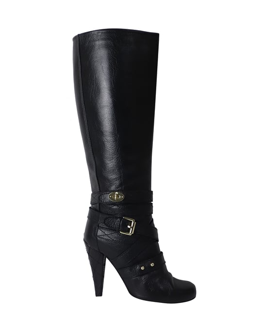 Mulberry Postman's Lock kniehoge laarzen in zwart leer - Image 1