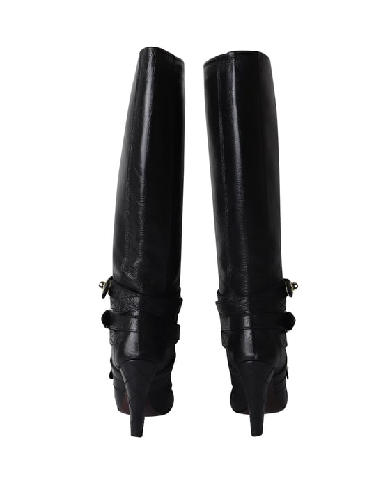 Mulberry Postman's Lock kniehoge laarzen in zwart leer - Image 4